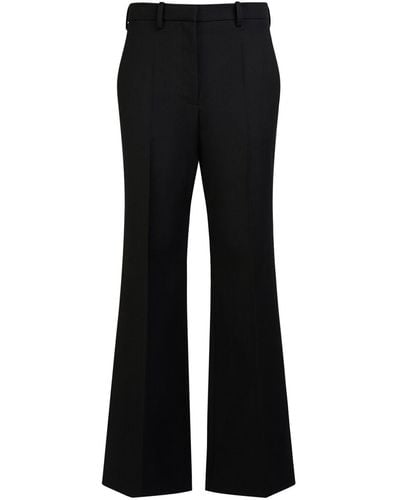 The Row Gandal Midrise Wool Straight Pants - Black