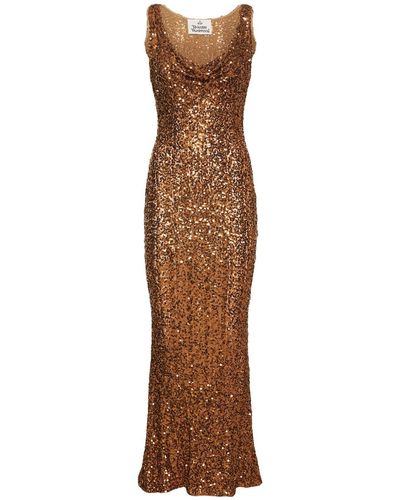 Vivienne Westwood Langes Kleid Mit Pailletten "liz" - Braun