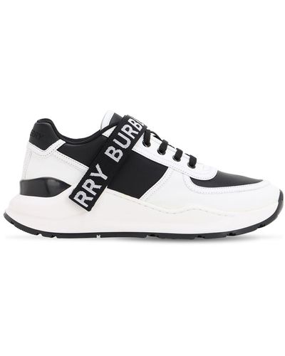Burberry Sneaker Ronnie Aus Weißem Leder - Black