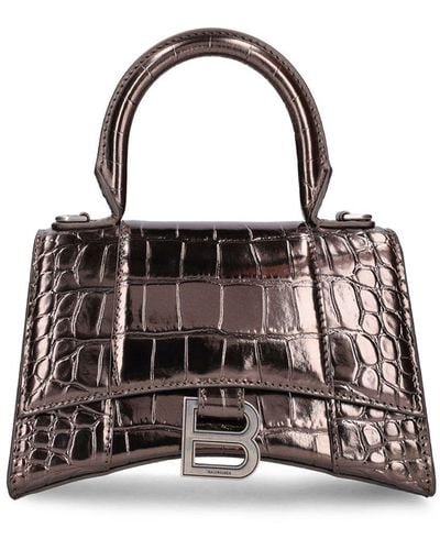Balenciaga Xs Hourglass Leather Top Handle Bag - Multicolour