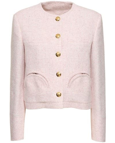 Blazé Milano Panakeia Shamo Bolero Linen Blend Jacket - Pink