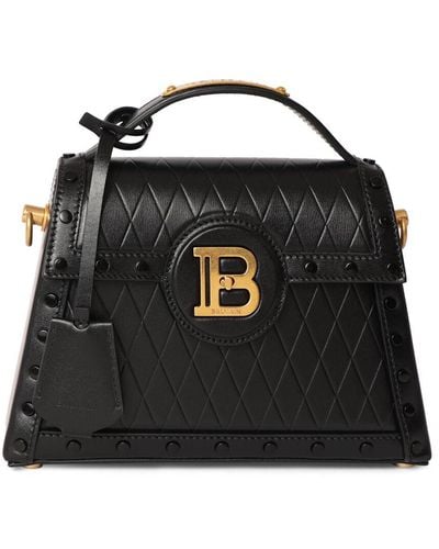 Balmain B-Buzz Dynasty Embossed Leather Bag - Black