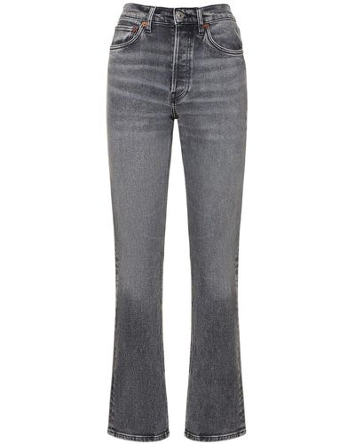 RE/DONE Jean skinny en denim de coton 70s - Gris