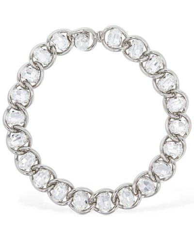 Marni Crystal Stone Collar Necklace - White
