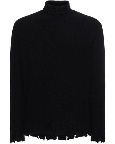 Laneus Suéter de lana con cuello alto - Negro