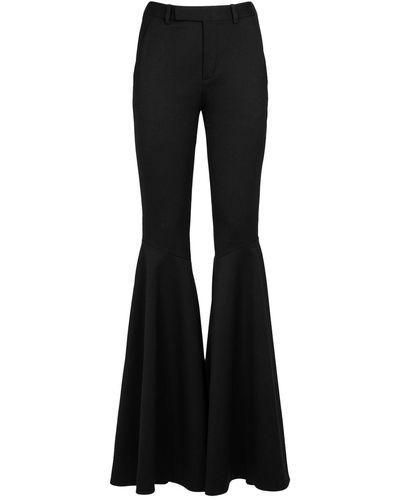 Saint Laurent Wool-blend Flared Pants - Black