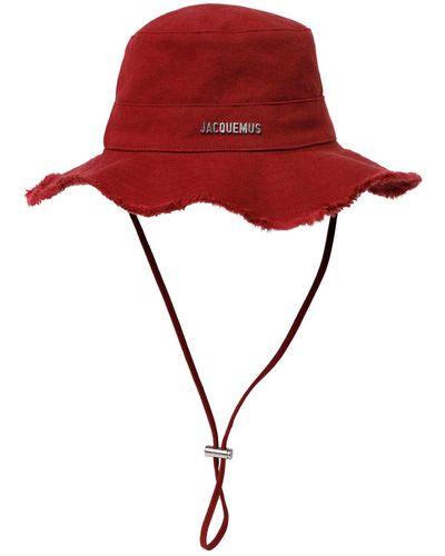 Jacquemus Gorro le bob artichaut de algodón con logo - Rojo