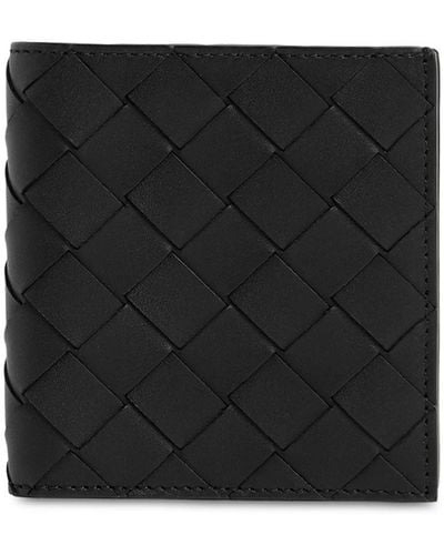 Bottega Veneta Intrecciato Leather Card Holder Wallet - Black