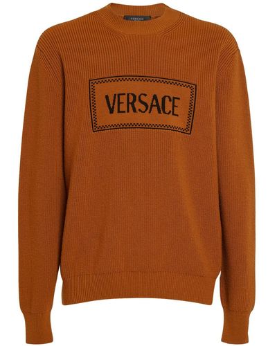 Versace Wool Knit Jumper - Brown