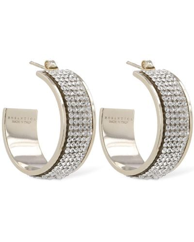 Rosantica Astoria Crystal Hoop Earrings - Metallic