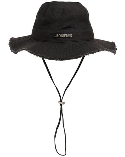 Jacquemus Le Bob Artichaut Logo-plaque Cotton Bucket Hat - Black