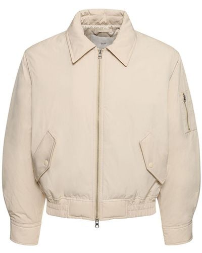 DUNST Classic Collared Bomber Jacket - White