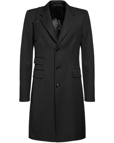 Alexander McQueen Wool Coat W/ Harness - Black