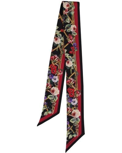 Dolce & Gabbana Pañuelo bandeaux de sarga de seda - Rojo