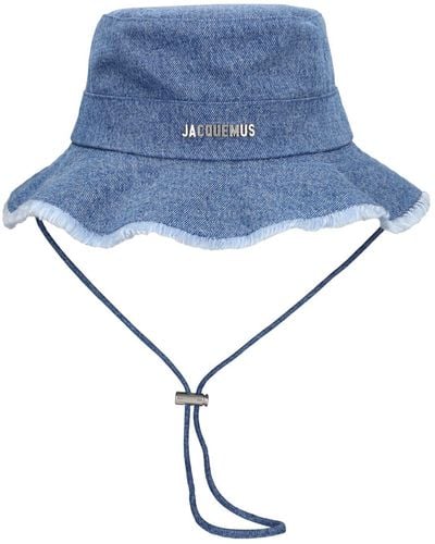 Jacquemus Hut Aus Baumwolle Mit Logo "le Bob Artichaut" - Blau