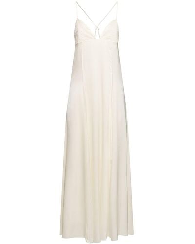 Forte Forte Stretch Silk & Lace Long Dress - White