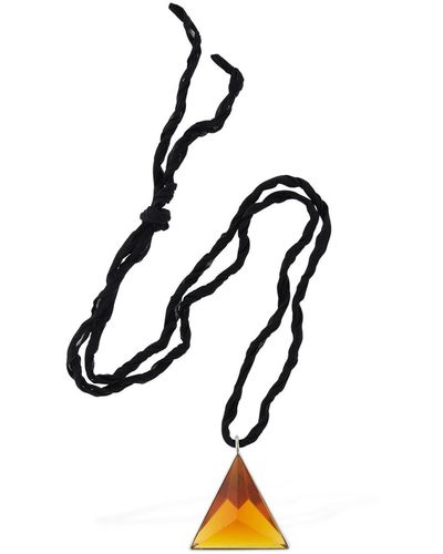 Jil Sander Glass Triangle Charm 2 ネックレス - ブラック