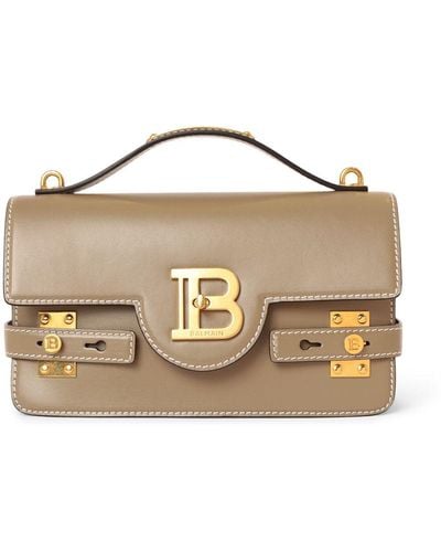 Balmain B-Buzz 24 Leather Shoulder Bag - Metallic