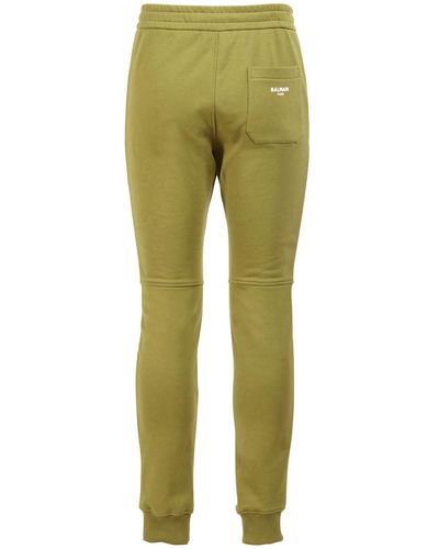 Balmain Pantalon En Jersey De Coton Biologique À Logo - Vert