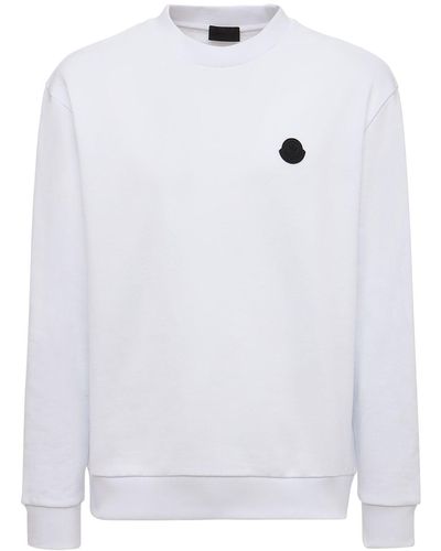 Moncler Sweatshirt Aus Baumwolle - Weiß