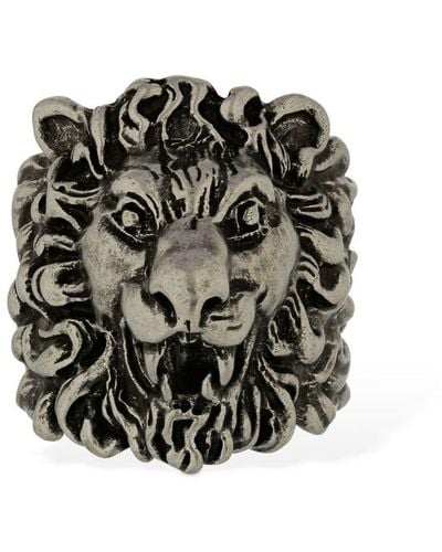 Gucci Anillo Grueso "lionhead" - Metálico