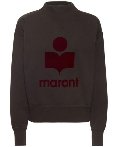 Isabel Marant Moby Logo Cotton Jersey Sweatshirt - Brown