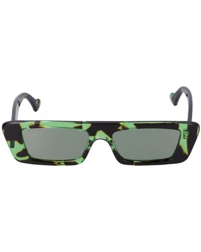 Gucci gg1331s Rectangular Acetate Sunglasses - Green
