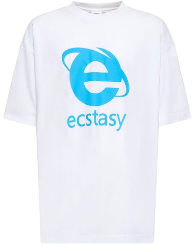 Vetements T-shirt ecstasy in cotone con stampa - Blu