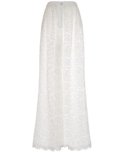 Dolce & Gabbana Pantalon ample en dentelle - Blanc