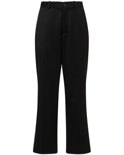 Balenciaga Cropped Wool Pants - Black