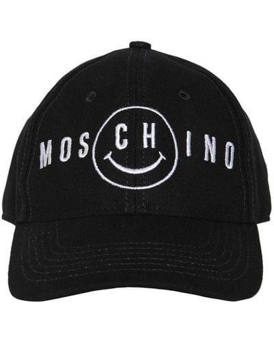 Moschino Embroidered Logo Cotton Baseball Hat - Black