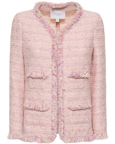 Giambattista Valli Lurex Bouclé Single Breasted Jacket - Pink