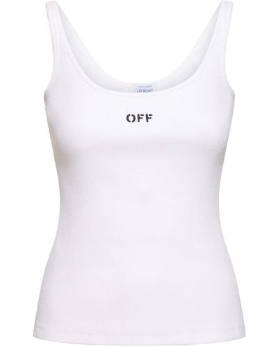 Off-White c/o Virgil Abloh Off Stamp Cotton Blend Tank Top - White