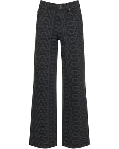Marc Jacobs Monogram Overdyed Denim Trousers - Blue