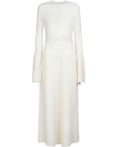 Chloé ウールリブニットドレス - ホワイト