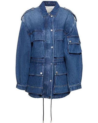 Isabel Marant Elize Cotton Jacket W/ Patch Pockets - Blue