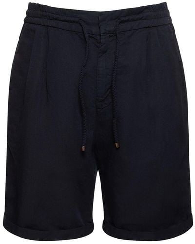 Brunello Cucinelli Cotton & Linen Bermuda Shorts - Blue