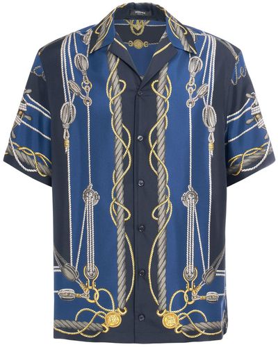 Versace Nautical Bowling Hemd - Blau