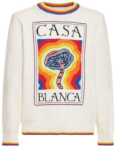 Casablancabrand Mind Vibrations Cotton Knit Jumper - Grey