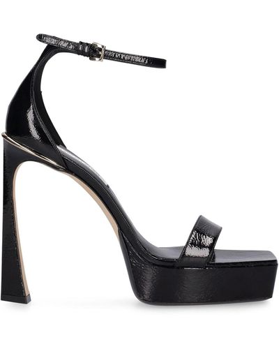 Victoria Beckham 135Mm Metallic Leather Platform Sandals - Black
