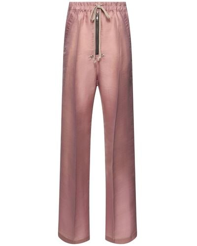 Rick Owens Geth Belas Silk Straight Pants - Red