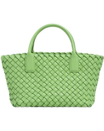 Bottega Veneta Schultertasche Aus Leder "cabat" - Grün