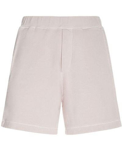 DSquared² Shorts Aus Entspanntem Baumwollfleece - Weiß