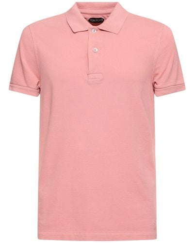 Tom Ford Polohemd Aus Baumwollpiqué "tennis" - Pink