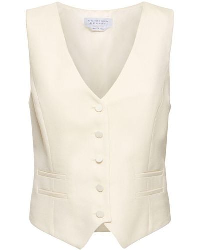 Gabriela Hearst Coleridge Buttoned Wool Blend Vest - White