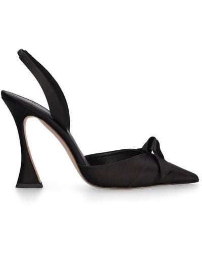 Alexandre Birman 100Mm Clarita Bell Satin Slingback Court Shoes - Black