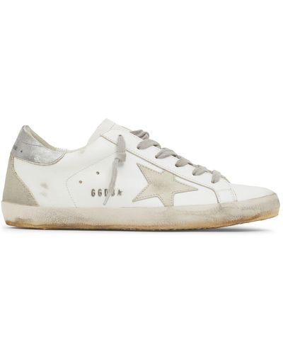 Golden Goose 20mm Super Star Leather & Suede Sneakers - White