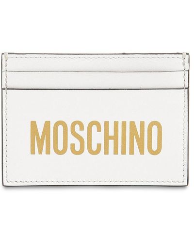 Moschino プリントロゴレザーカードホルダー - ホワイト