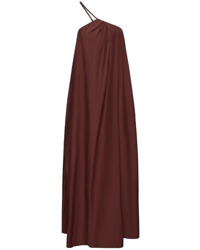 Matteau Cotton & Silk One Shoulder Long Dress - Purple