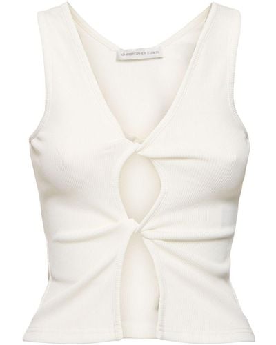 Christopher Esber Twisted Cutout Tank Top - White